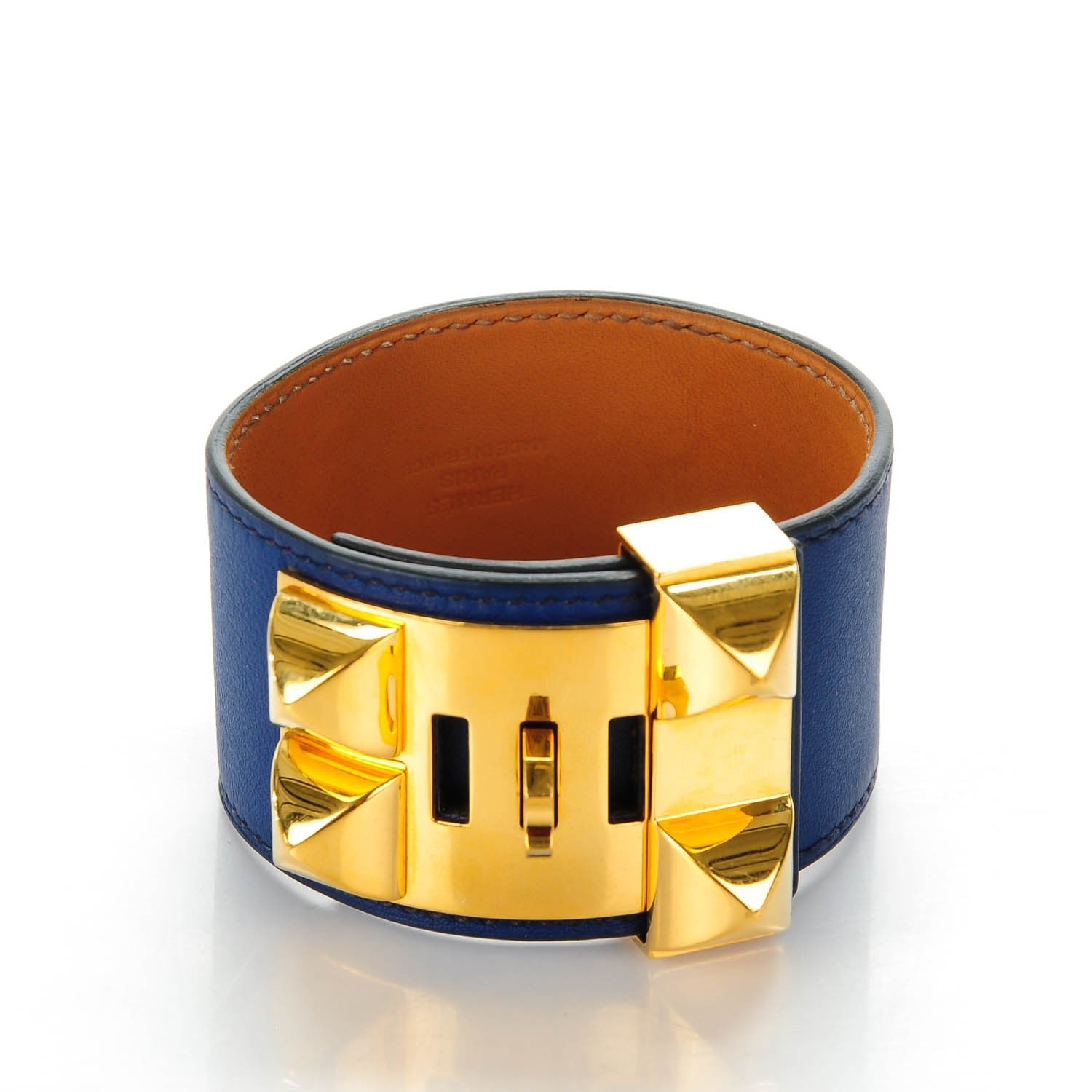 Hermes Swift Collier de Chien CDC Bracelet L Bleu Saphir 4 of 9