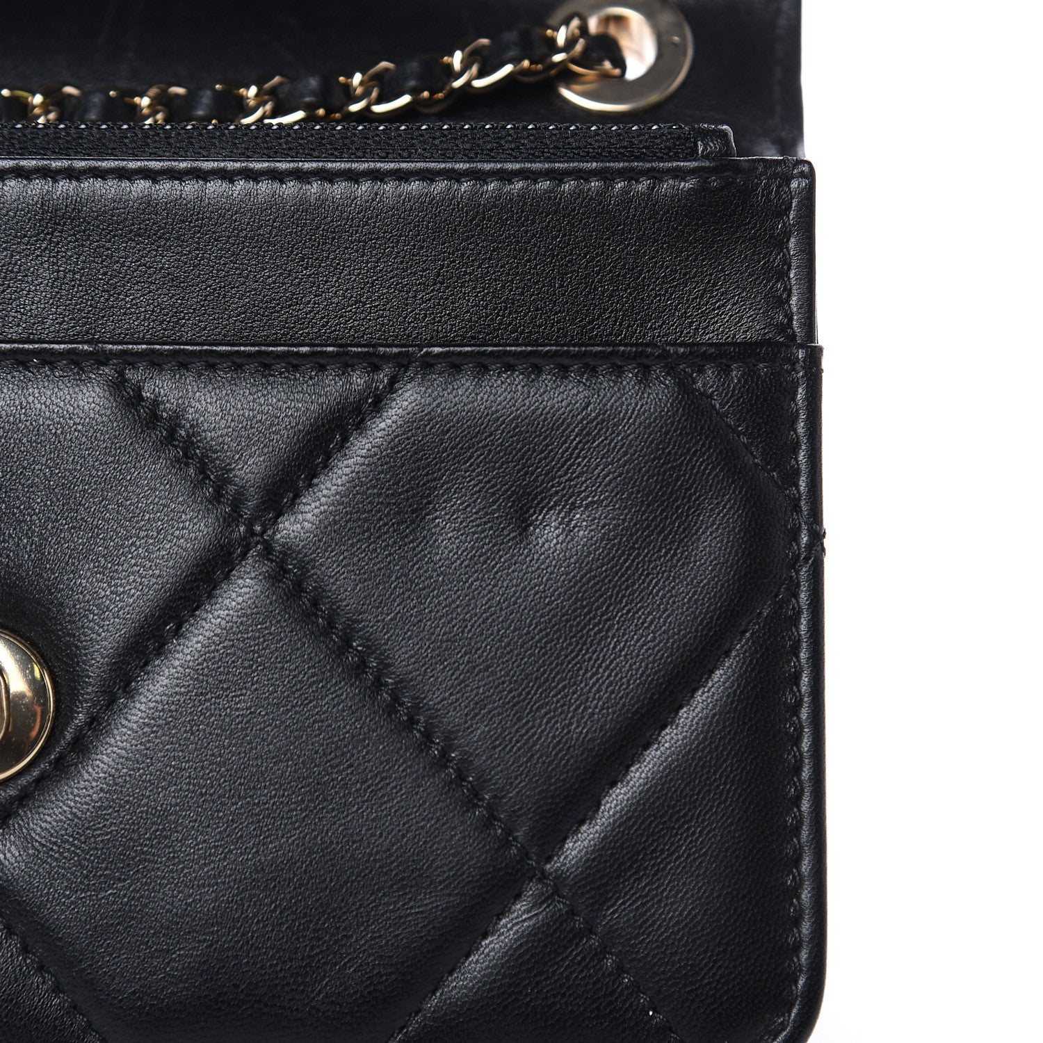 Chanel Lambskin Quilted Trendy CC Wallet On Chain WOC Black 12 of 15