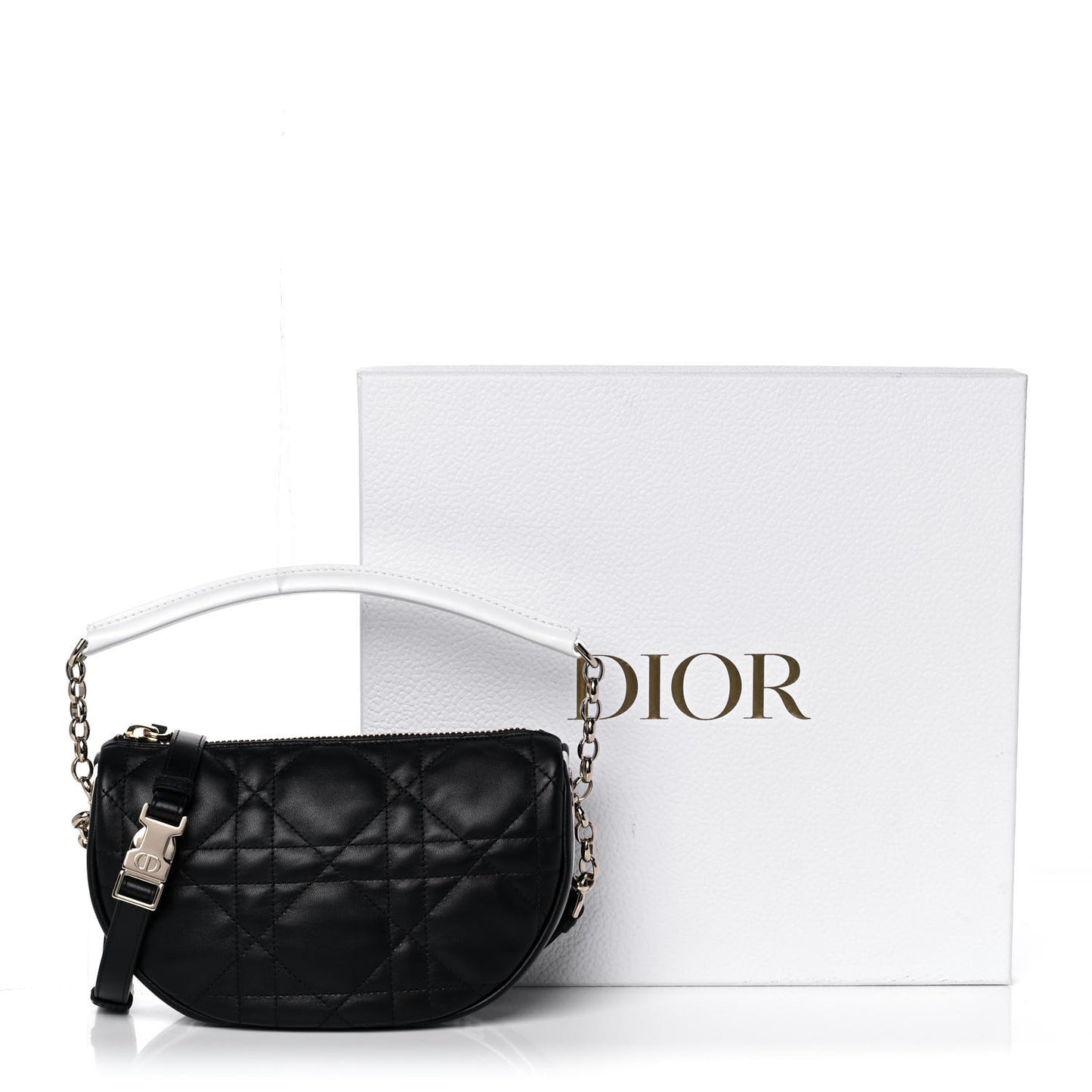 Lambskin Cannage Small Dior Vibe Hobo Bag Black