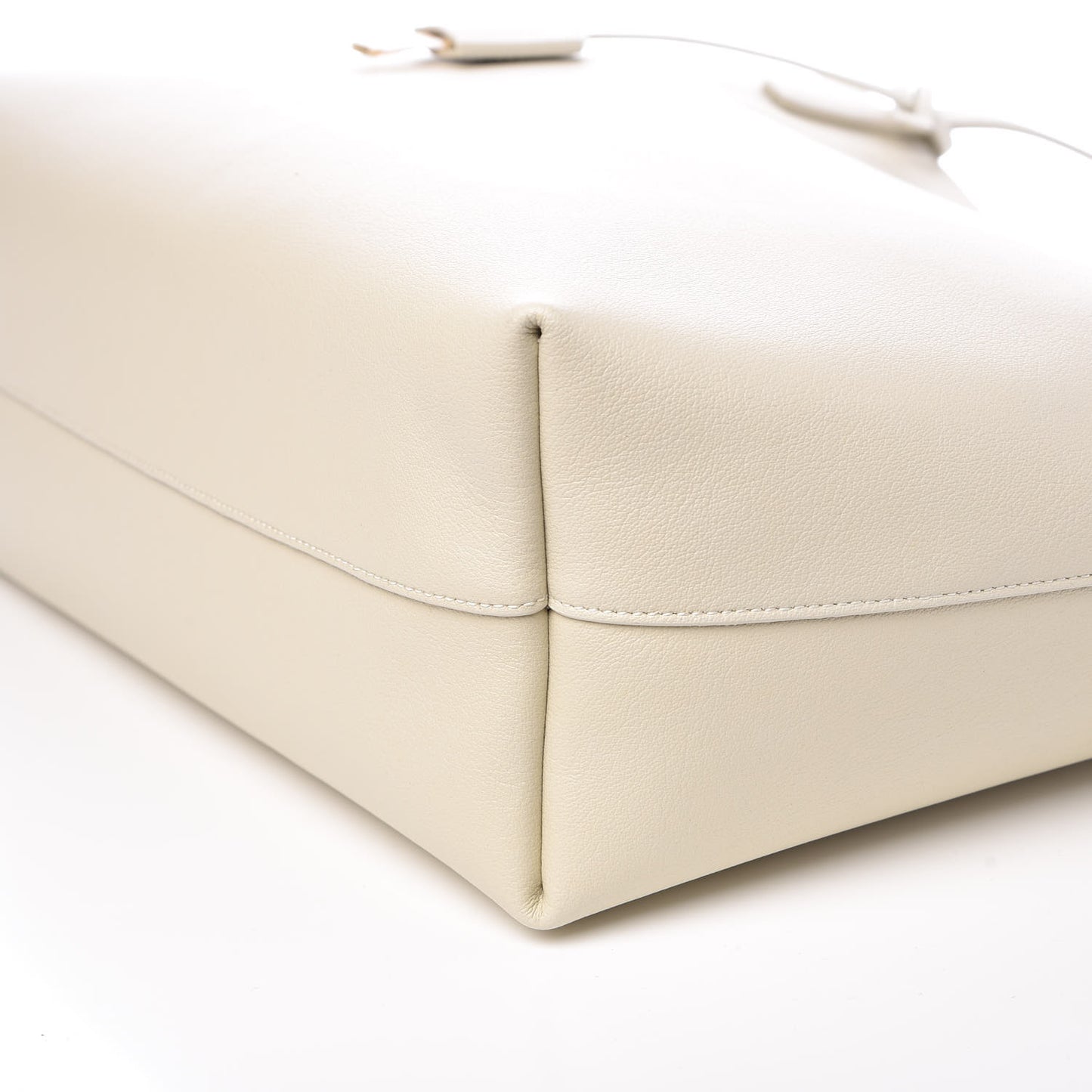 Calfskin Large Shopping Tote Crema Soft