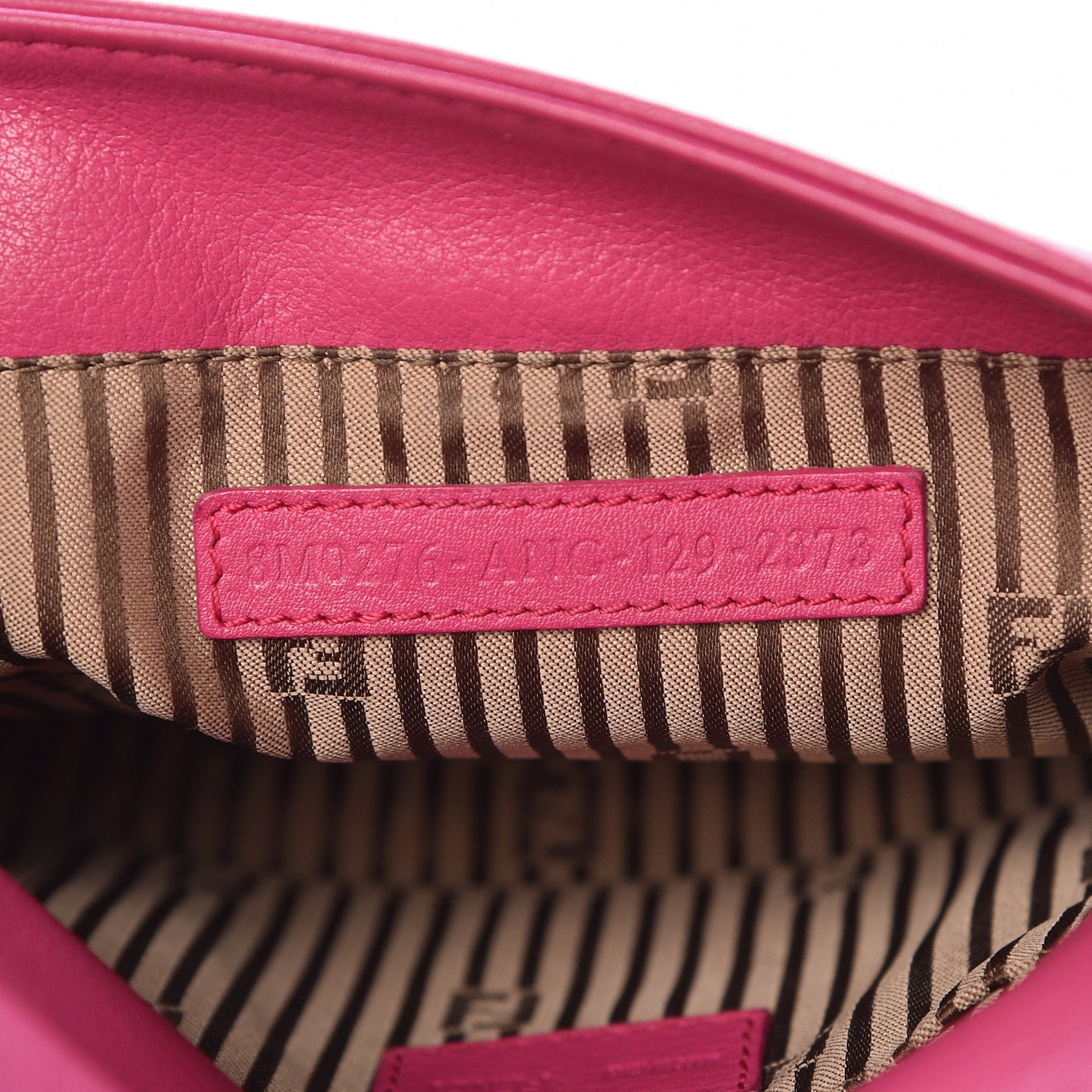 Vitello Flamingo Fendista Pouchette Crossbody Lampone