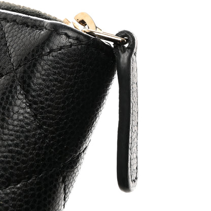 Chanel Caviar Quilted Medium Zip Around Wallet Black 9 of 12