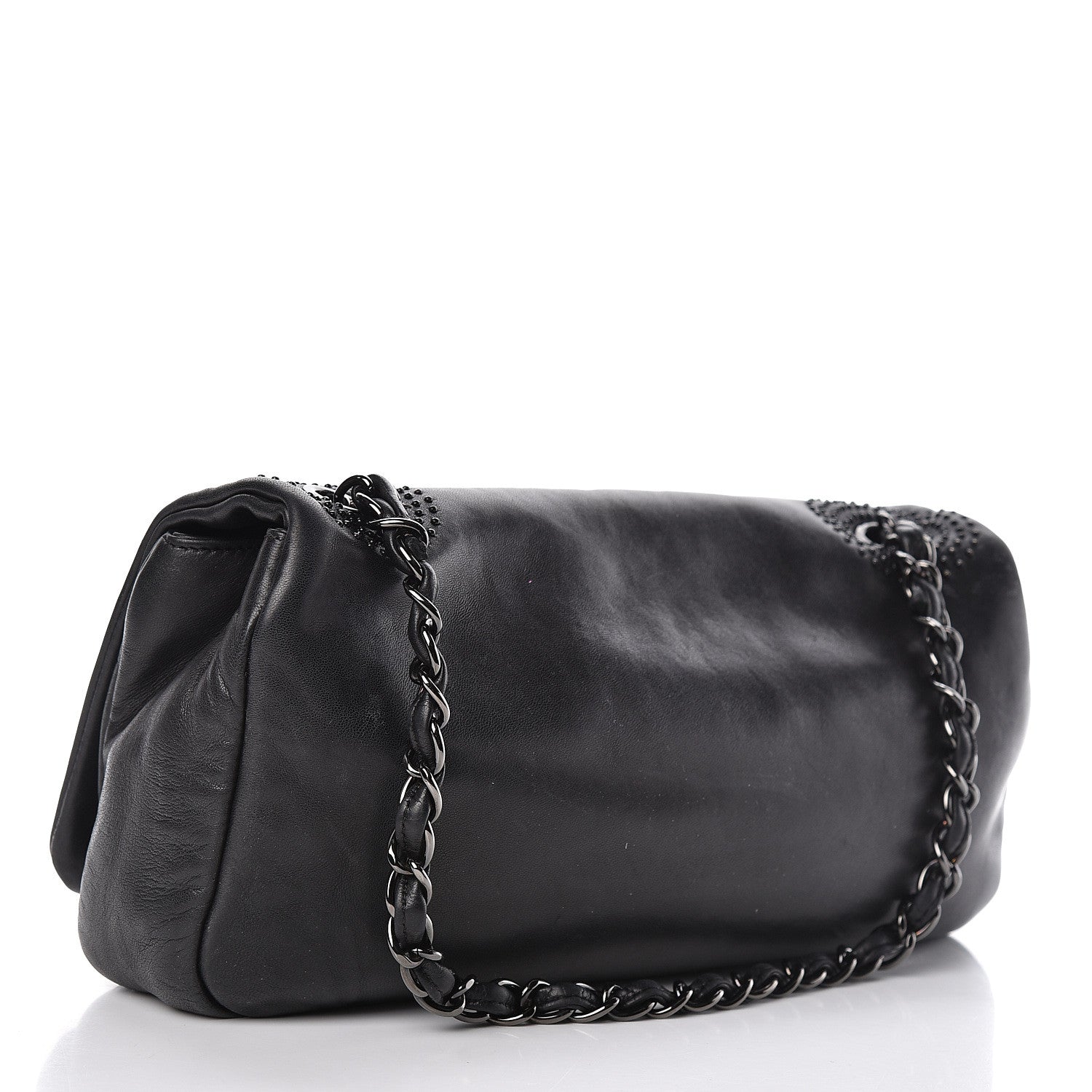 Chanel Lambskin Studded CC East West Flap Black 3 of 10