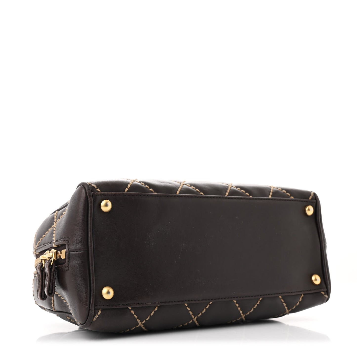 Calfskin Wild Stitch Chain Bag Brown