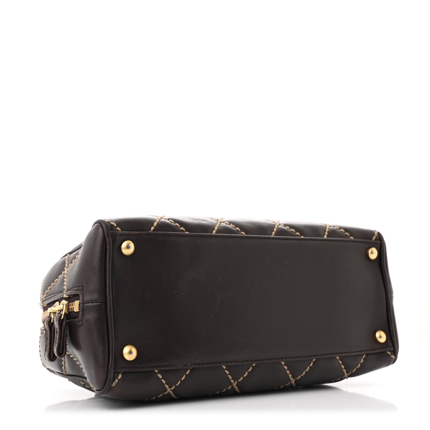 Chanel Calfskin Wild Stitch Chain Bag Brown 3 of 11