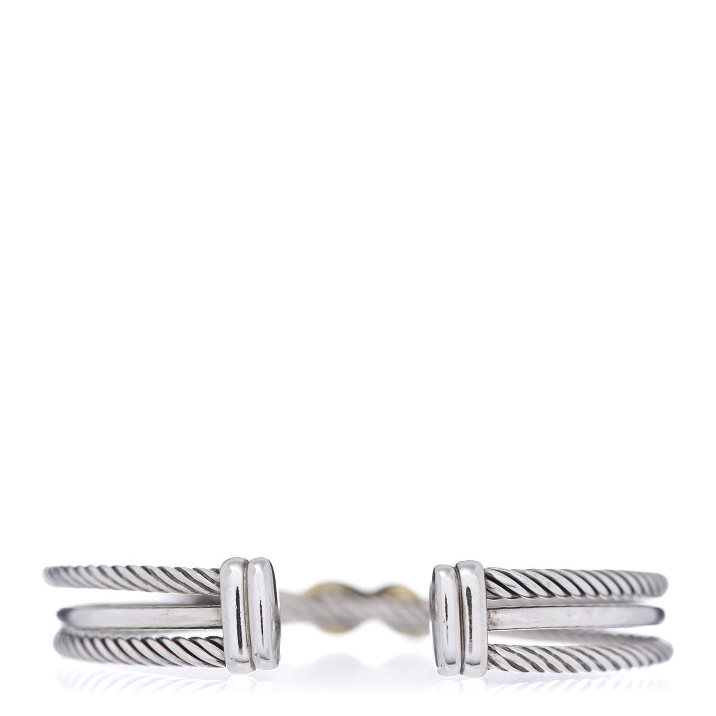 Sterling Silver 18K Yellow Gold 7mm Crossover X Bracelet