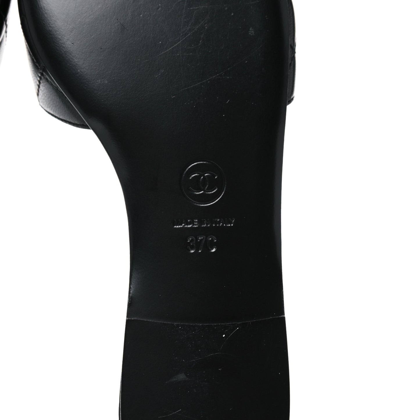 Lambskin Quilted CC Turnlock Sandals 37 Black