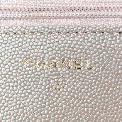 Chanel Iridescent Caviar Quilted Wallet On Chain WOC Beige 6 of 10
