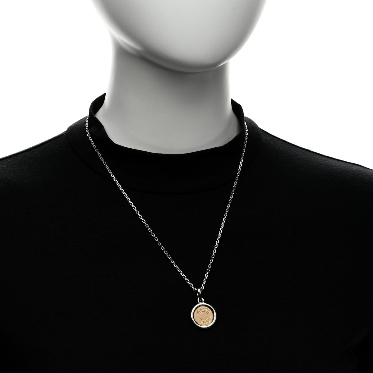 Sterling Silver 18K Yellow Gold Sellier Pendant Necklace