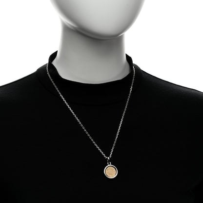 Hermes Sterling Silver 18K Yellow Gold Sellier Pendant Necklace 2 of 7