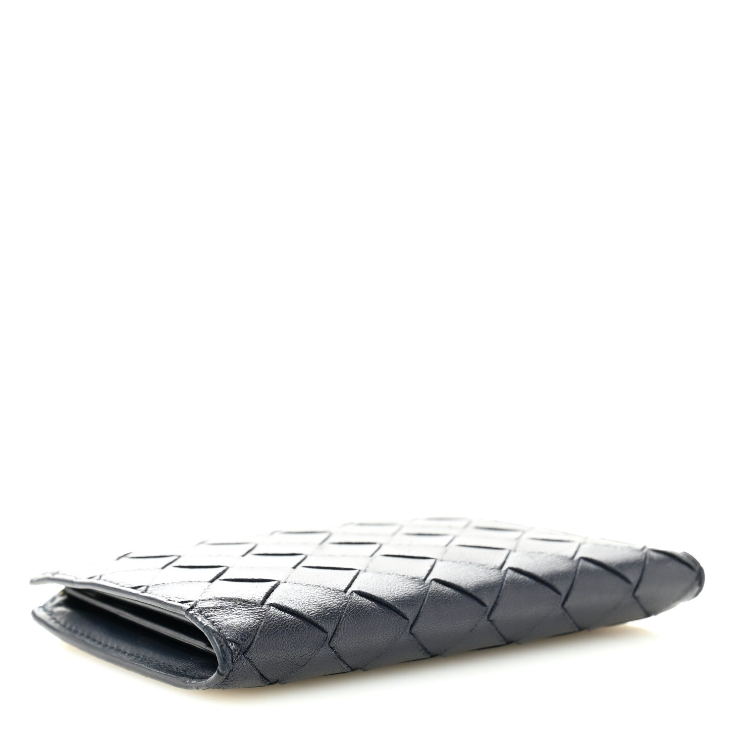 Bottega Veneta Nappa Intrecciato Medium Bi-Fold Zip Wallet Dark Blue 4 of 8