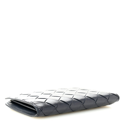 Bottega Veneta Nappa Intrecciato Medium Bi-Fold Zip Wallet Dark Blue 4 of 8