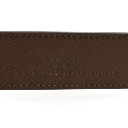 Gucci GG Supreme Monogram Matte Plutone Calfskin Double G 30mm Belt 85 34 Beige Ebony New Acero 5 of 8