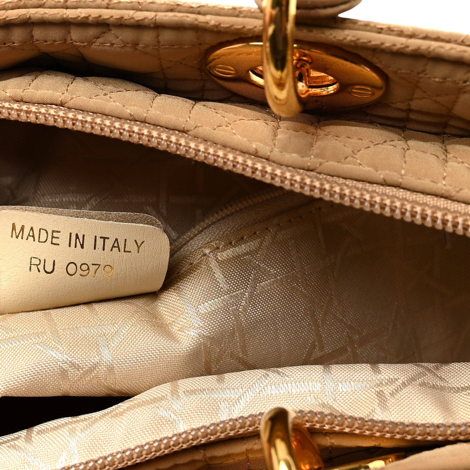 Christian Dior Nylon Cannage Large Lady Dior Tan 7 of 10