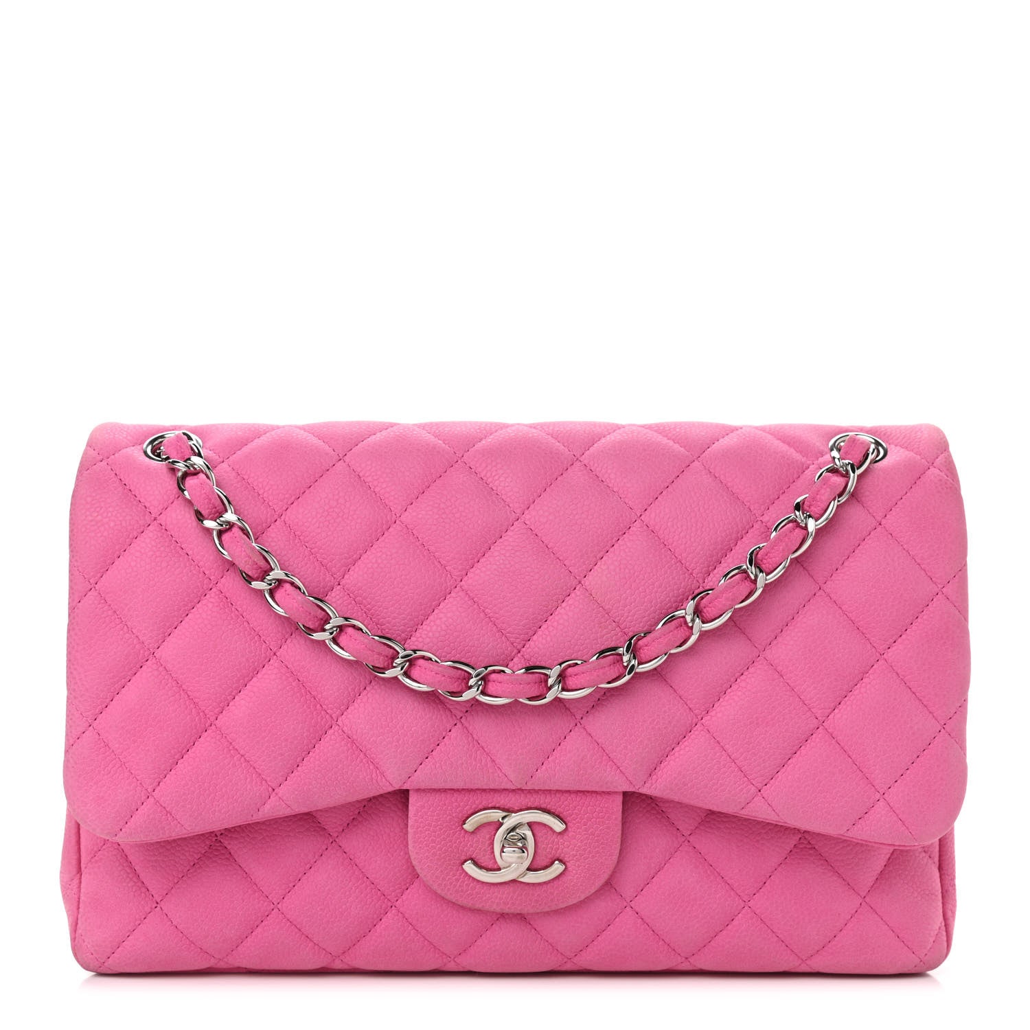 Chanel Iridescent Caviar Quilted Jumbo Double Flap Pink 1 of 14