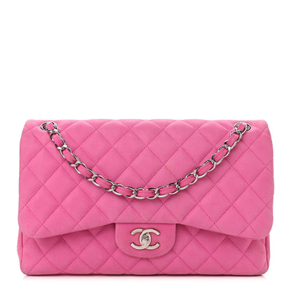 Chanel Iridescent Caviar Quilted Jumbo Double Flap Pink 1 of 14