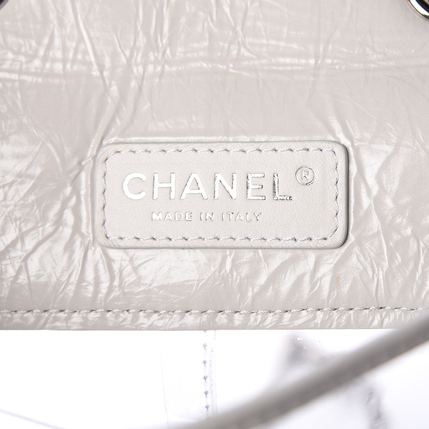 Crumpled Calfskin PVC Quilted Backpack White