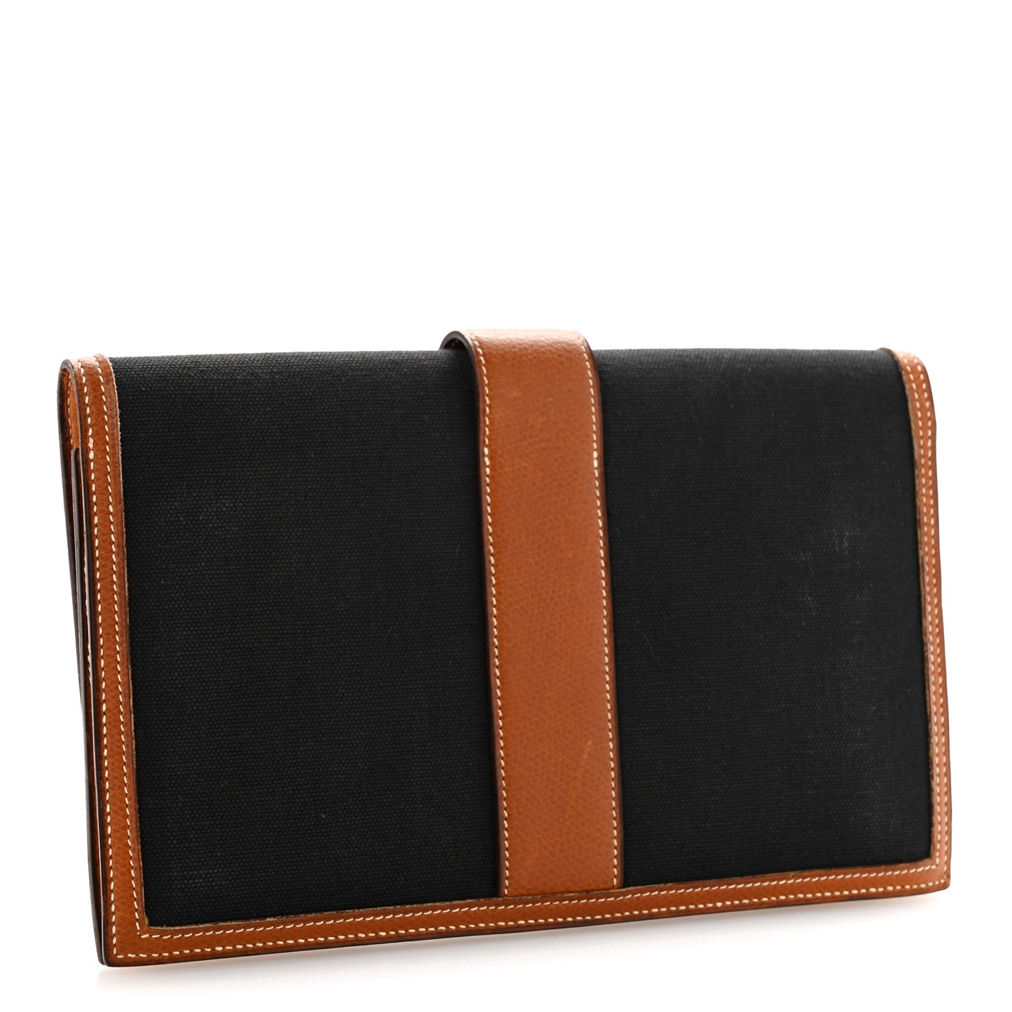 Canvas Courchevel Medor Clutch Gold Brown