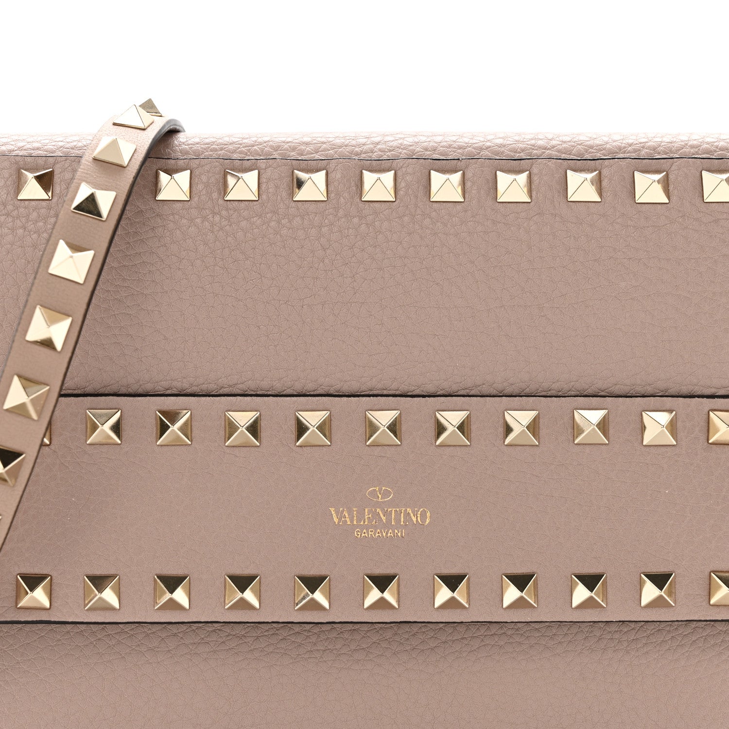Valentino Garavani Grained Calfskin Small Rockstud Flap Crossbody Bag Poudre 7 of 12