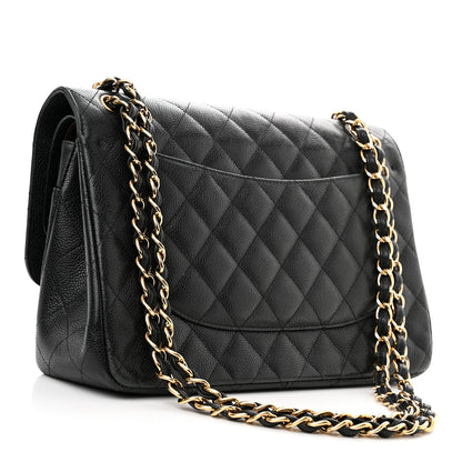 Chanel Caviar Quilted Jumbo Double Flap Black 3 of 13