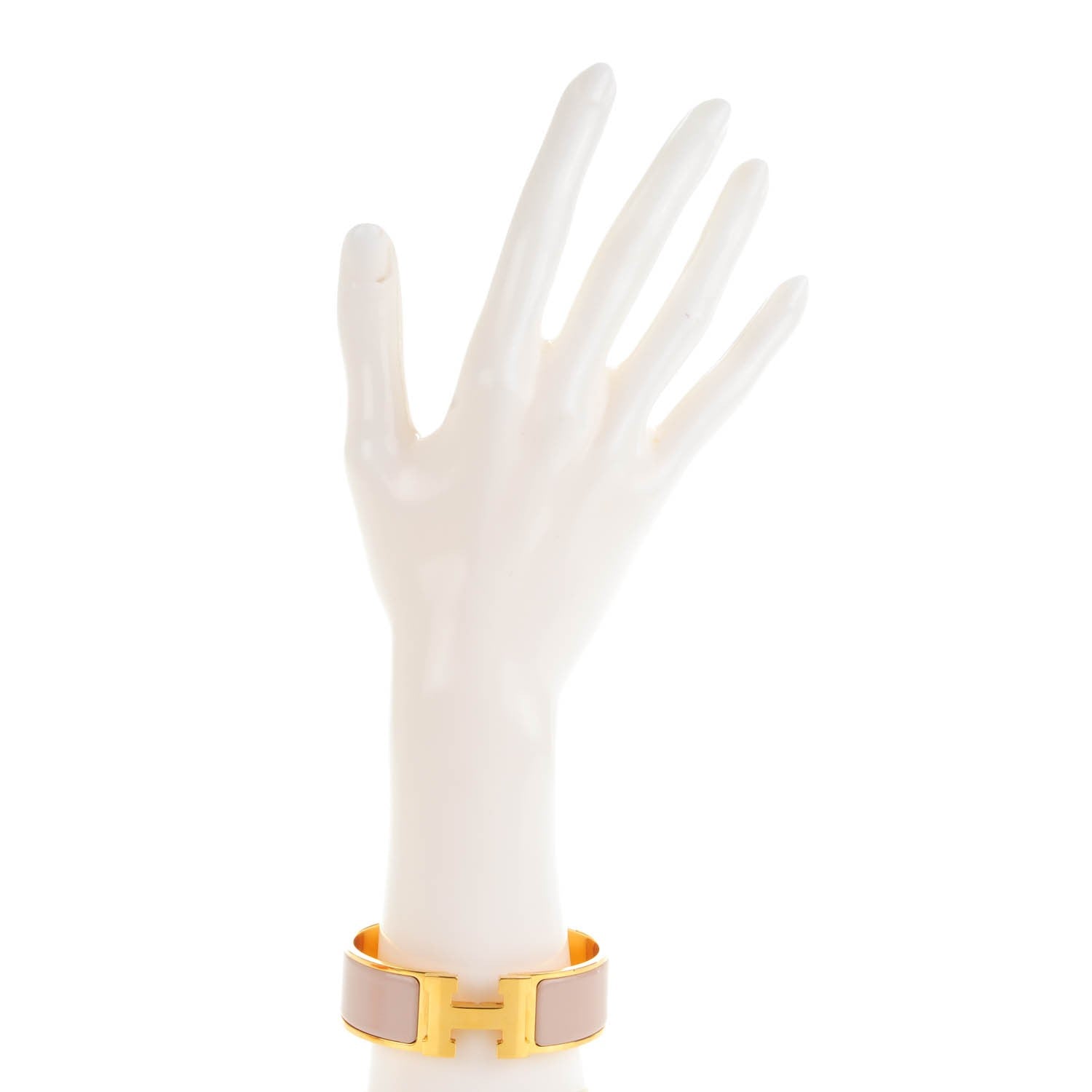 Hermes Enamel Wide Clic Clac H Bracelet GM Rose Poudre 2 of 5
