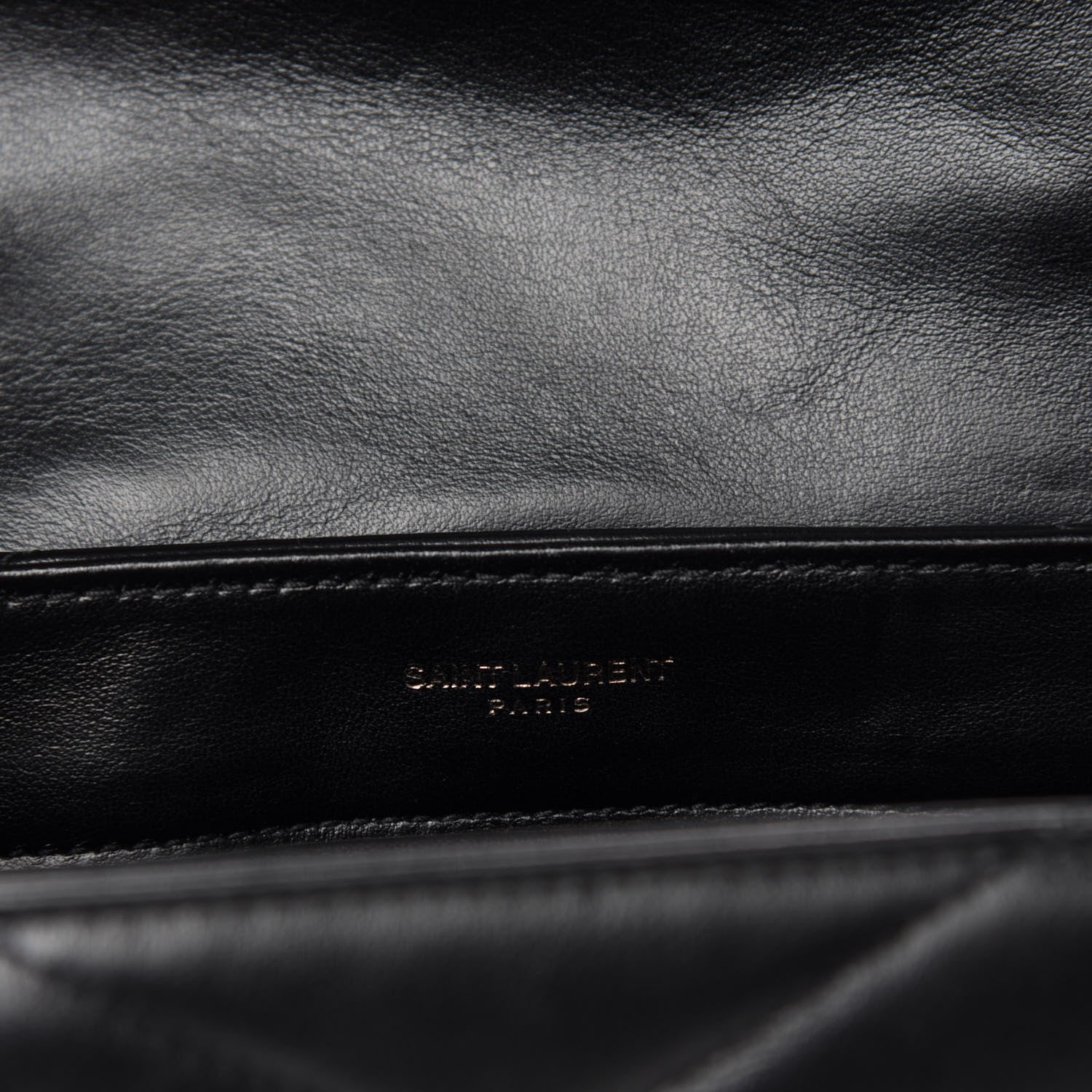 Saint Laurent Calfskin Y Quilted Monogram Toy Loulou Crossbody Bag Black 9 of 12