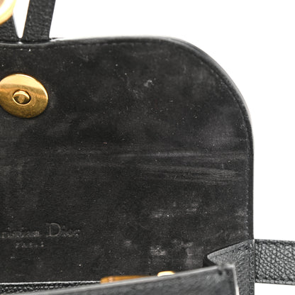 Christian Dior Grained Calfskin Saddle Belt Clutch Black 10 of 10