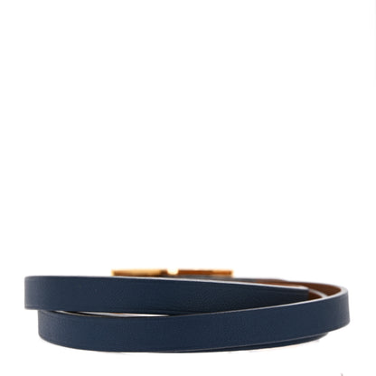 Hermes Swift Behapi Double Tour Bracelet S Bleu Saphir Gold 3 of 6