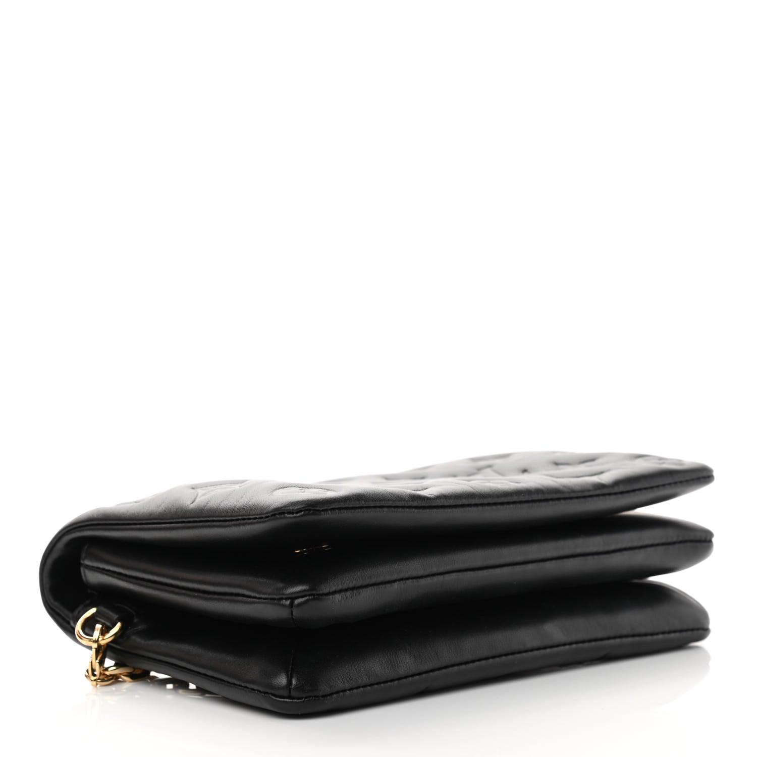 Louis Vuitton Lambskin Embossed Monogram Pochette Coussin Black 4 of 13