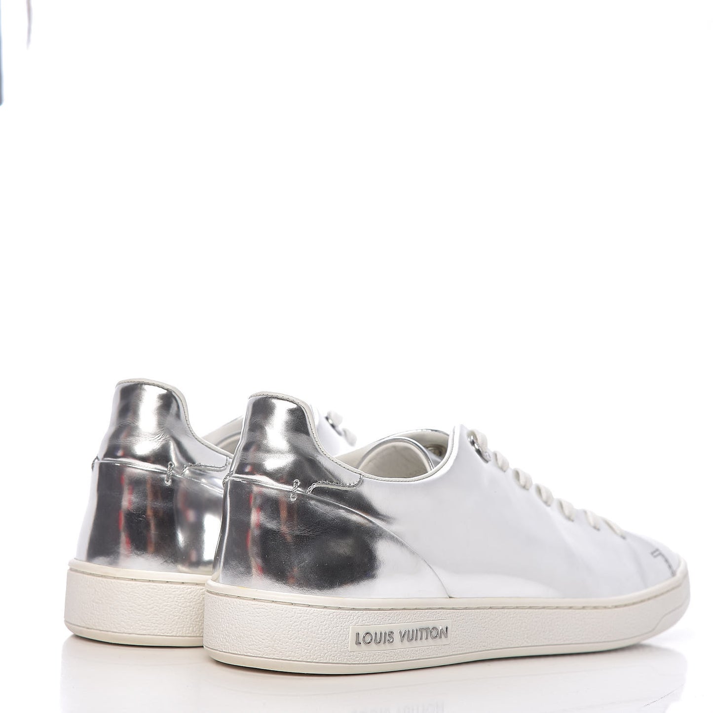 Metallic Calfskin Frontrow Sneakers 38.5 Silver