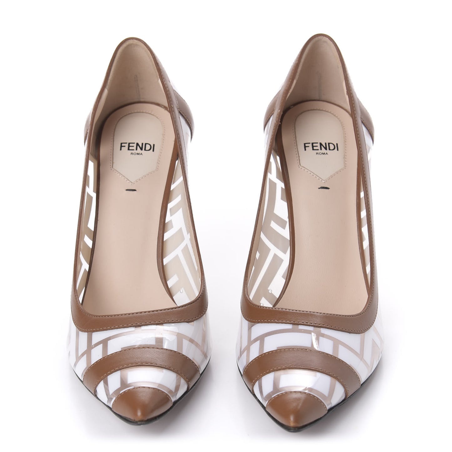 PVC Calfskin FF Colibri High-Heel Pumps 37.5 White Cuoio