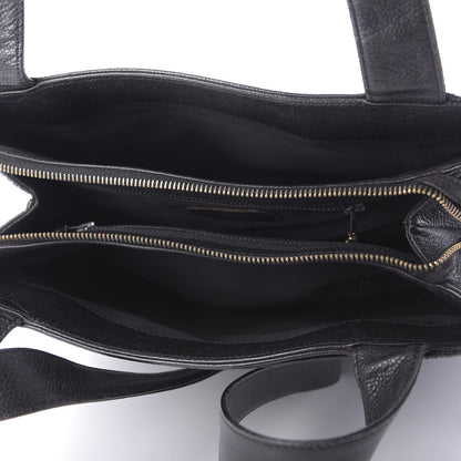 Chanel Caviar Embroidered Logo Shoulder Bag Black 5 of 13