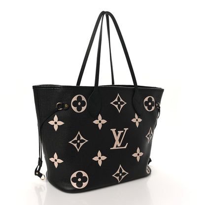 Louis Vuitton Empreinte Monogram Giant Neverfull MM Black Beige 4 of 10