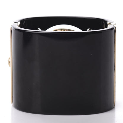 Chanel Resin Medallion CC Cuff Black Gold 2 of 5