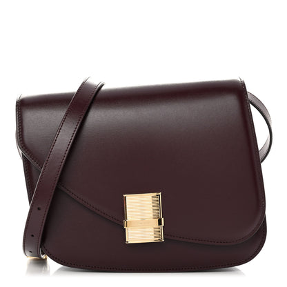 Salvatore Ferragamo Dapple Calfskin Fiamma Crossbody Bag Dark Barolo 1 of 10