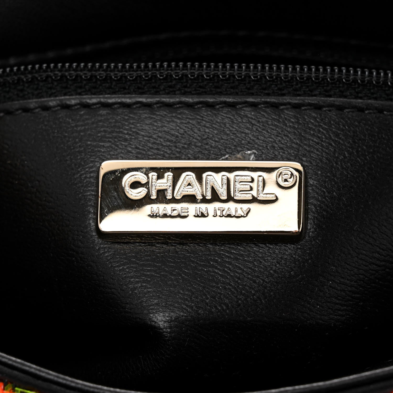 ⭐︎　シャネル Chanel Sequin Logo Single Flap Orange Turquoise Pink 1456857