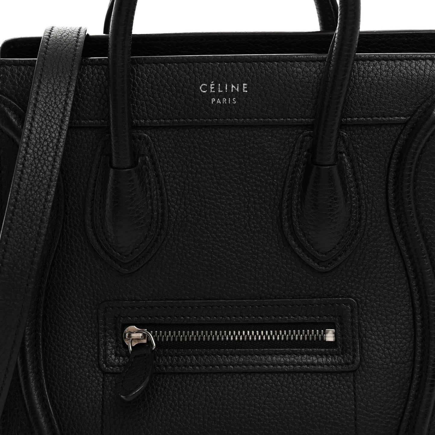 Drummed Calfskin Nano Luggage Black