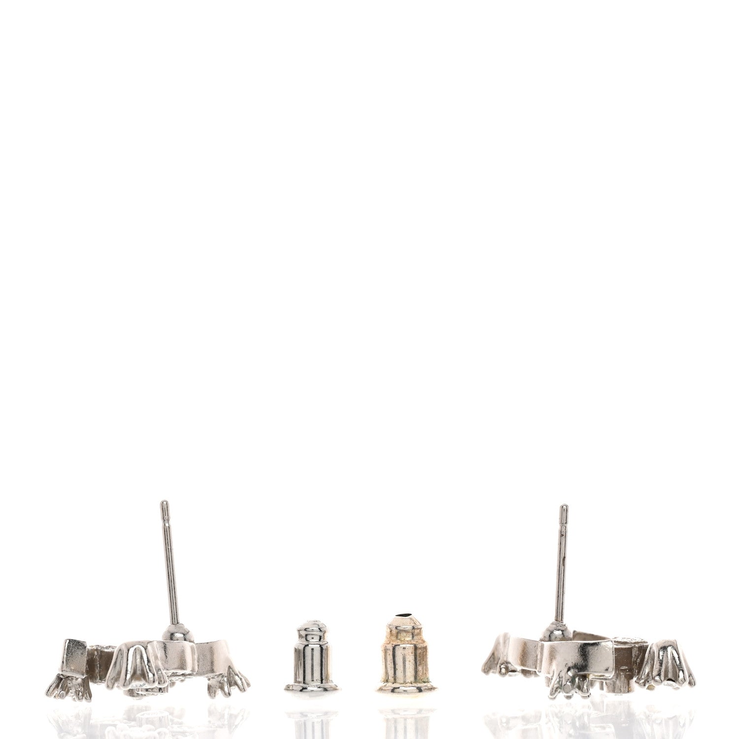 Chanel Crystal CC Star Earrings Silver 3 of 5