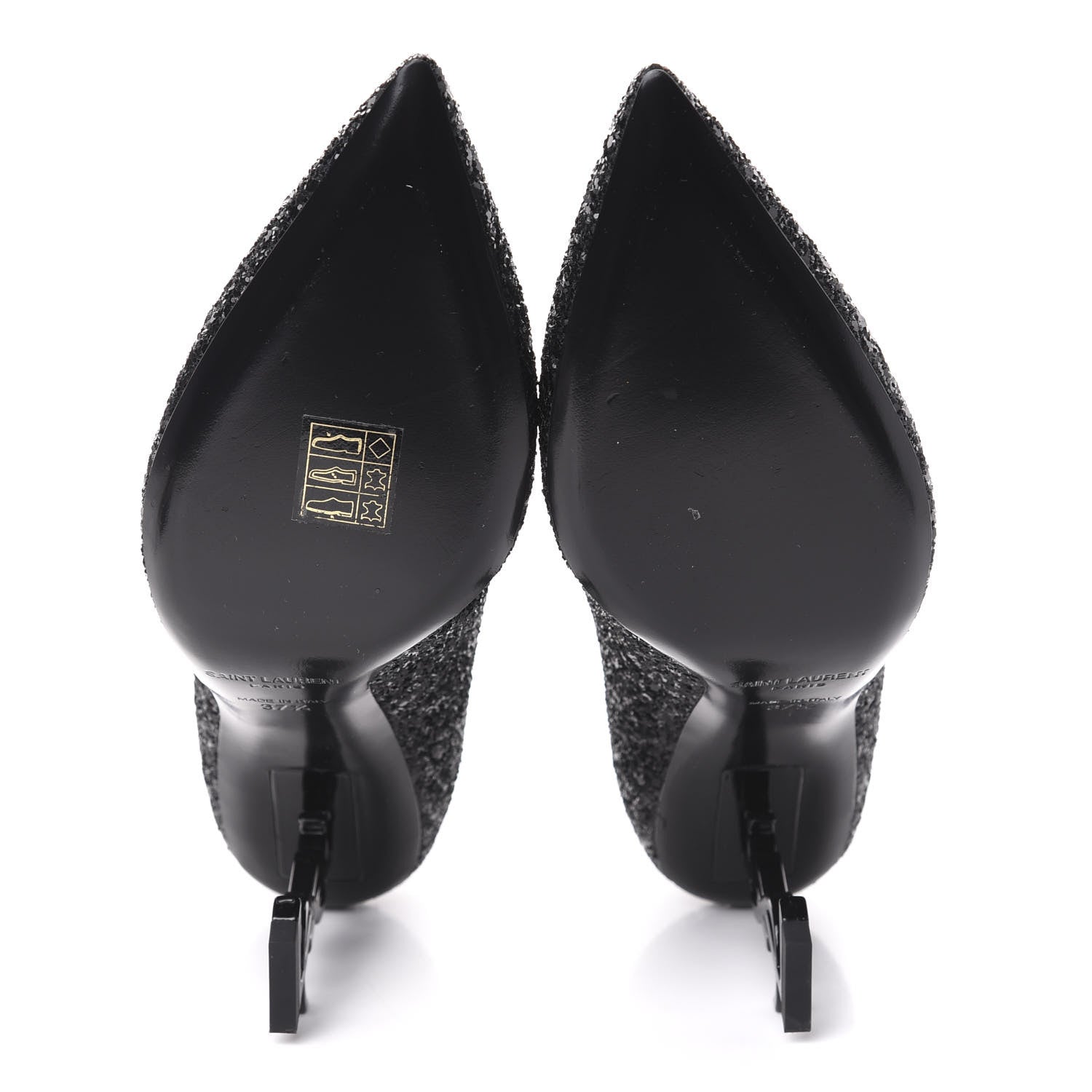 Saint Laurent Glitter Opyum 85 Pumps 37.5 Black 5 of 9