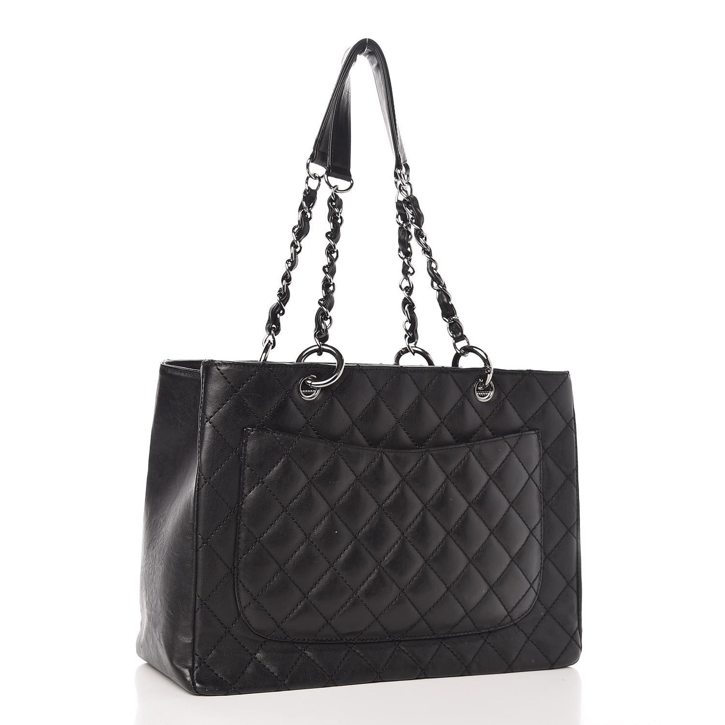 Calfskin Quilted Grand Shopping Tote GST Black