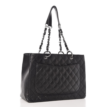 Chanel Calfskin Quilted Grand Shopping Tote GST Black 3 of 13