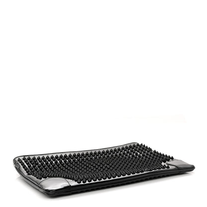 Christian Louboutin Patent Calfskin Studded Loubiposh Chain Clutch Black 4 of 7