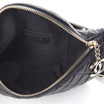 Chanel Calfskin Quilted Banane Waist Bag Fanny Pack Black 5 of 10
