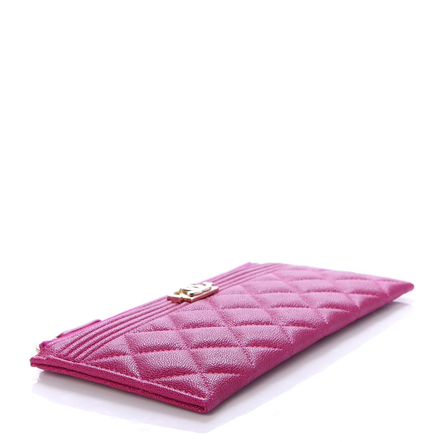 Caviar Quilted Classic Zip Boy Pouch Fuchsia