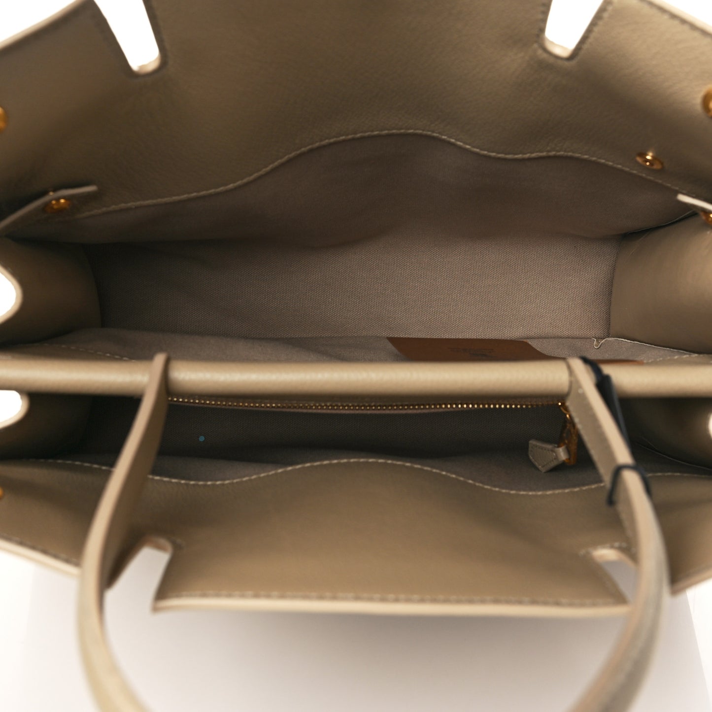 Grainy Calfskin Medium Title Bag Honey