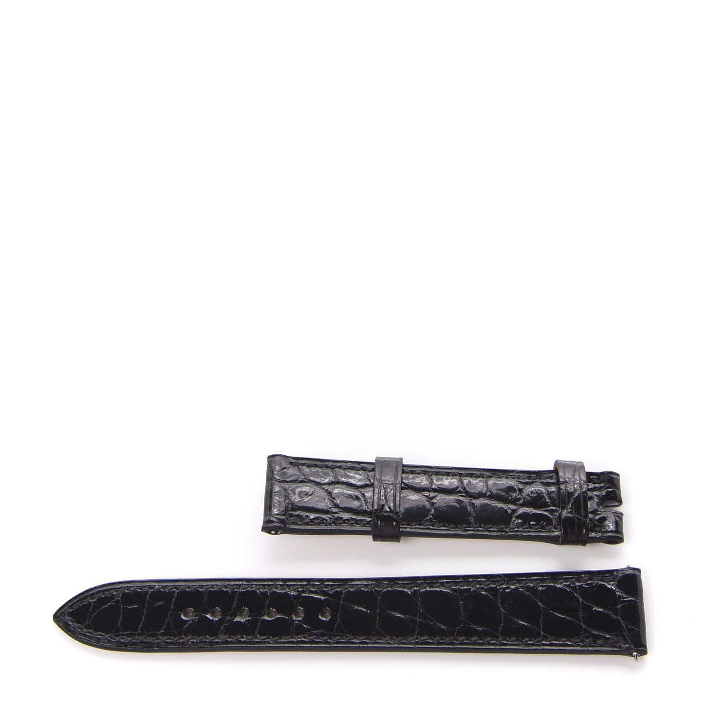 Shiny Alligator Watch Strap Black