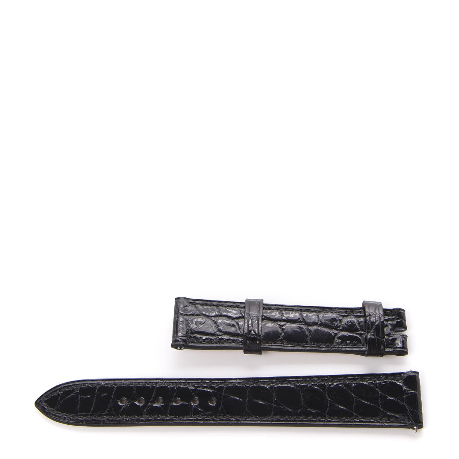Hermes Shiny Alligator Watch Strap Black 1 of 4