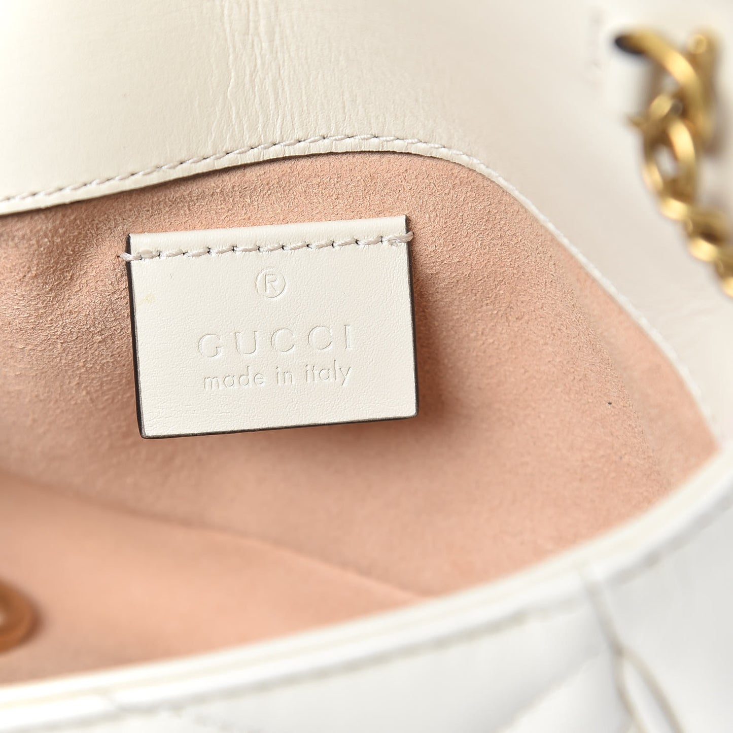 Calfskin Matelasse Super Mini GG Marmont Shoulder Bag White