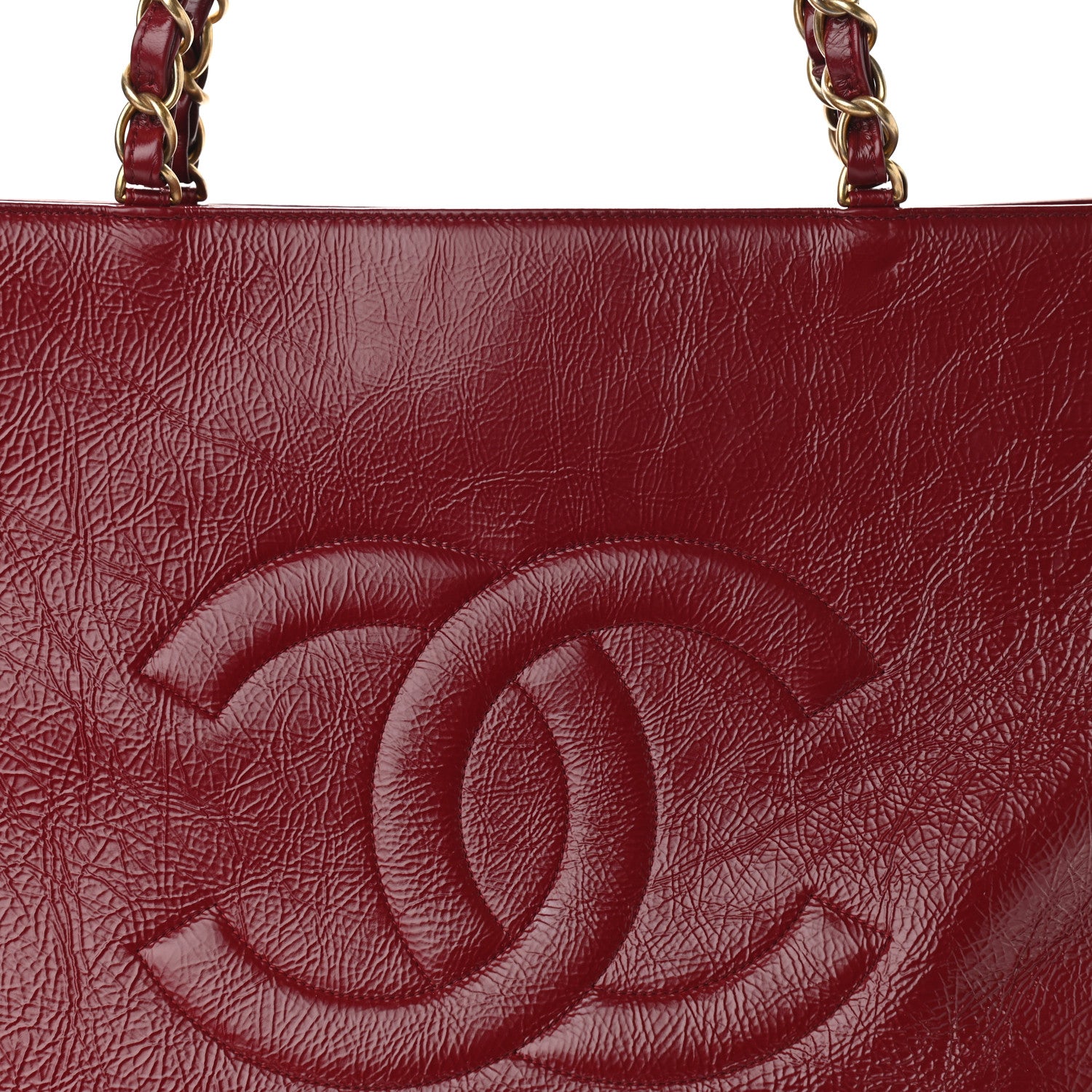 Chanel Shiny Aged Calfskin Shopping Bag Red 8 of 11