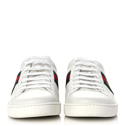 Gucci Calfskin Ayers Bee Embroidered Womens Ace Sneakers 38.5 White Green 2 of 9